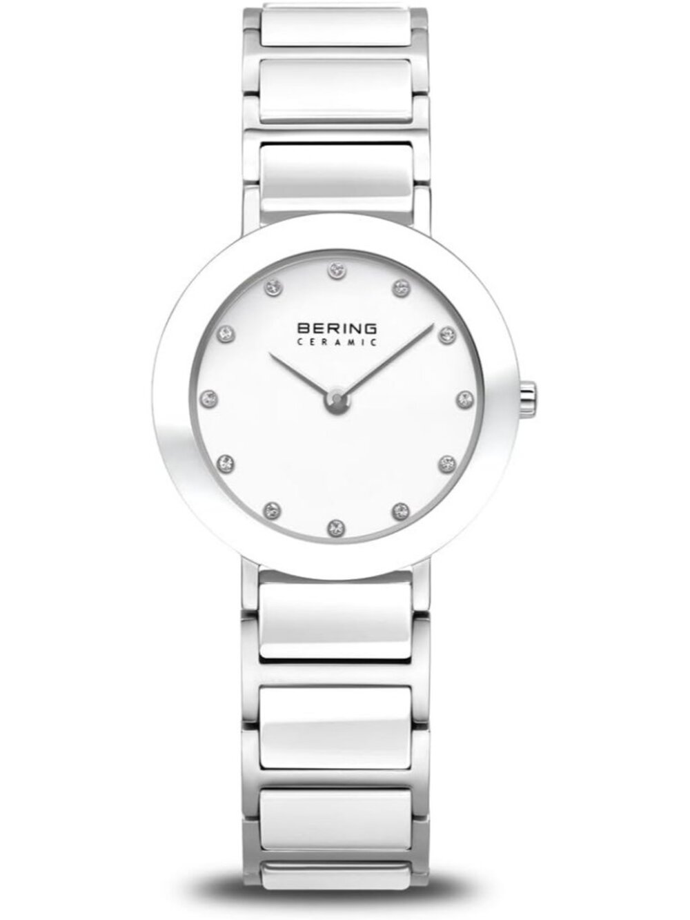 Women's Silver/White Collection with Stainless Steel Quartz Movement Wristwatch